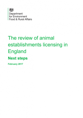 DEFRA Animal Licensing Review: Next Steps Report