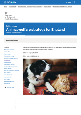 Animal Welfare Strategy for England Report